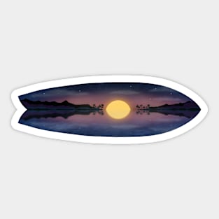 Sunset on the sea for Surf lovers Sticker